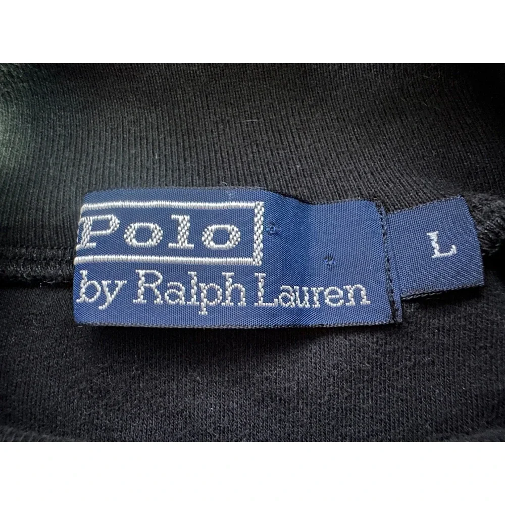 Vintage 90s Polo Ralph‎ Lauren Black Turtleneck Long Sleeve Shirt Red Pony Large